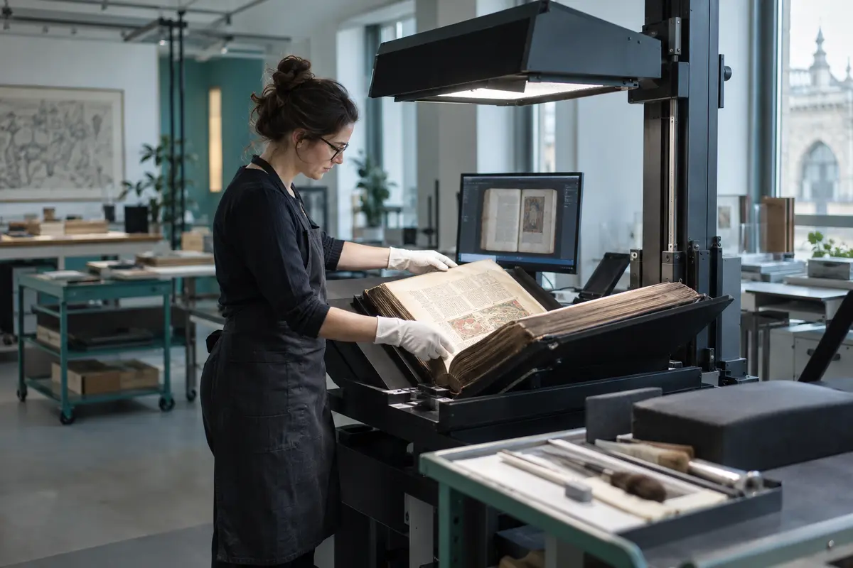 Historisch boek wordt professioneel gedigitaliseerd voor tekstherkenning en hergebruik